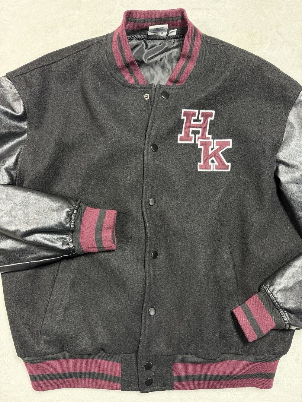 Hello Kitty Aeropostale Varsity Jacket Black Letterman Bomber Y2K Kawaii Women S